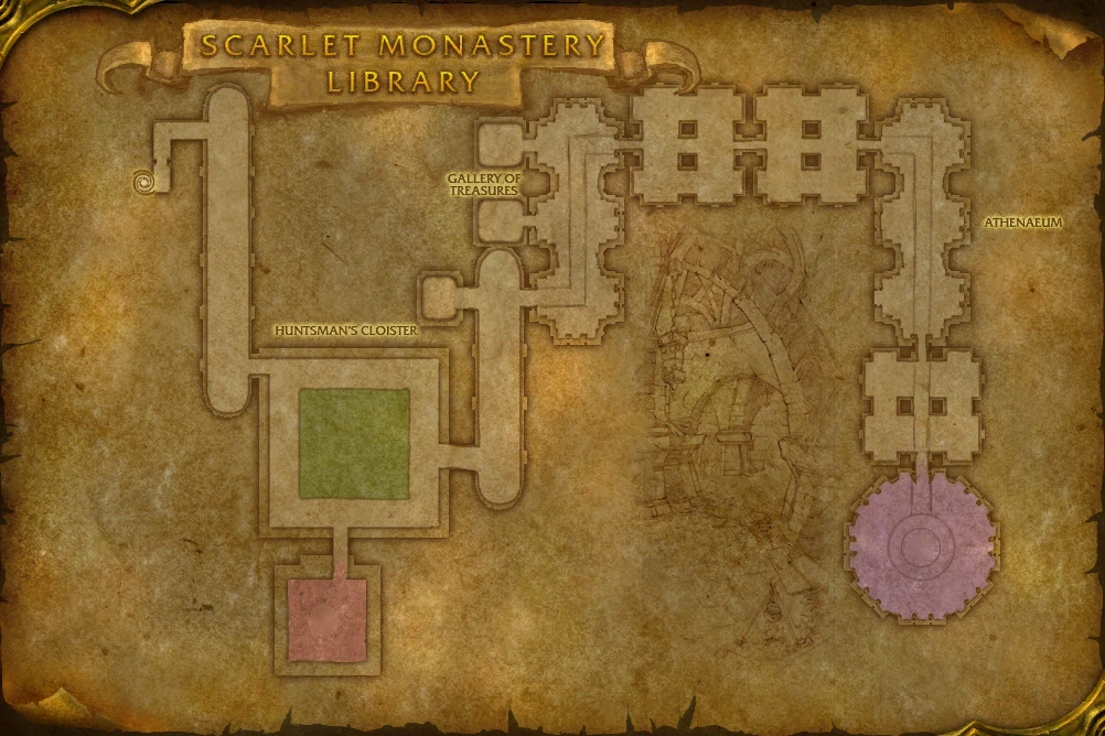 Scarlet Monastery Library map
